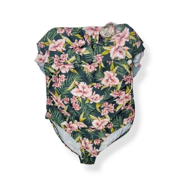 Kona Sol Floral One piece Swimsuit 26W - Picture 1 of 3